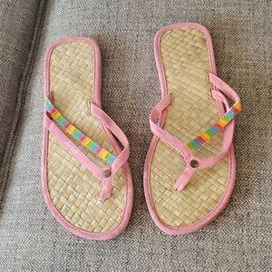 Free w/purch Flip flop sandals sz 10 urban beach.  Used 2 or 3 times rainbow 🌈